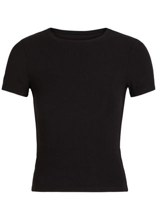 Tala 365 Ribbed Stretch-modal T-shirt - Black - XL (UK16 / XL)