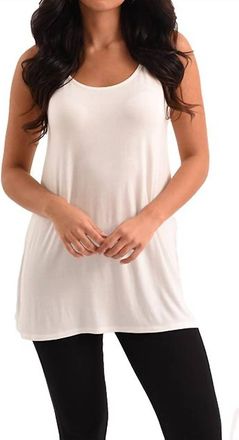 French Kyss Long Tank Top In White