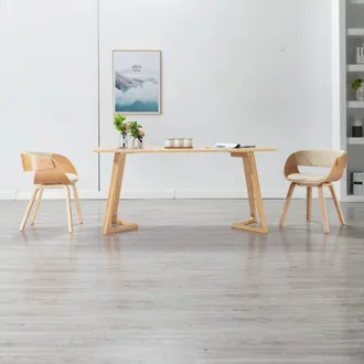 vidaXL Vidaxl - Sedia Da Pranzo In Legno Piegato E Similpelle Crema
