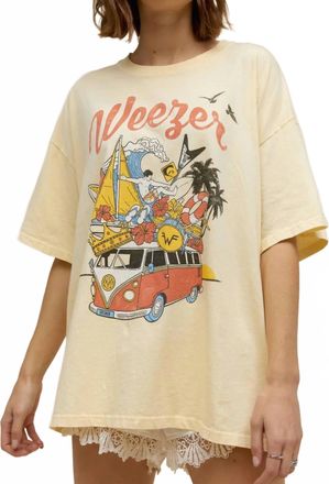 Daydreamer Weezer Collage Tee In Yellow Fizz
