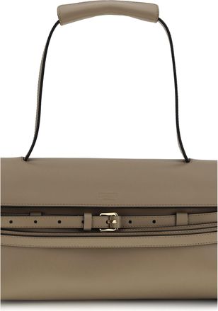 Moschino Womens Shoulder Bag Tie Me Beige Calf Leather Handbags Hand