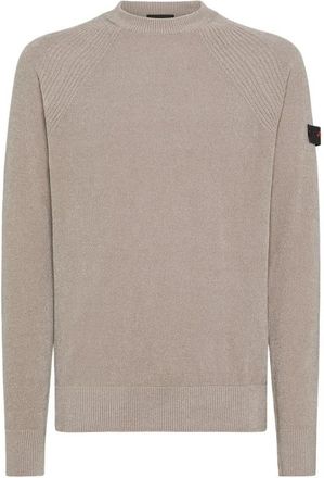Peuterey Zachte Gebreide Trui met Ronde Hals - Heren - Ronde hals truien - Beige - XL - Truien & Vesten