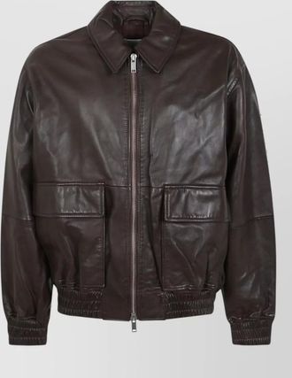STUDIO NICHOLSON lamb leather bomber jacket