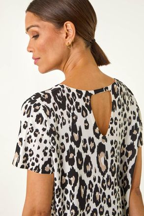 Roman Animal Print Crew Neck Tee