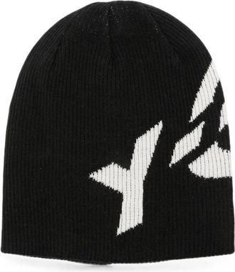 Yohji Yamamoto Black Logo Beanie Cap