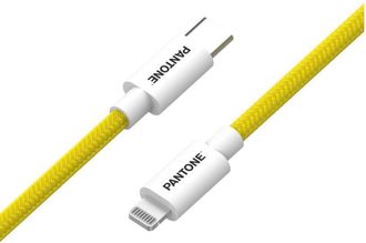 Pantone Pt-ctl002-5y Cable De Conector Lightning 1,5 M Blanco, Amarillo