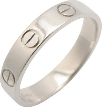 Cartier Silver Platinum 950 Band Ring (Pre-Owned)
