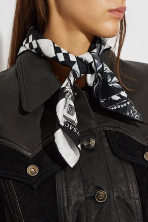 Versace Silk Scarf, Unisex, Black