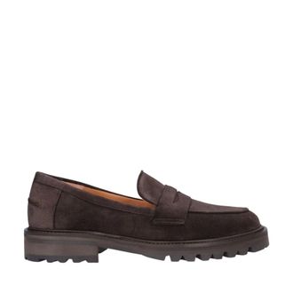 Billi Bi Bruine Su&egrave;de Loafer met Uitsnijding - Dames - Schoenen - Bruin - Maat: 40 EU Su&egrave;de