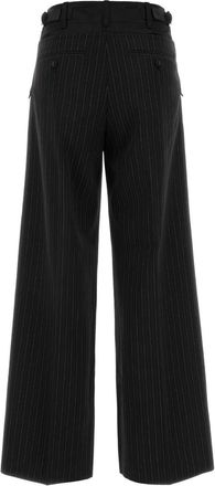 sacai Womens Embroidered Polyester Blend Pant Black Exterior: Wool Pantaloni Trousers