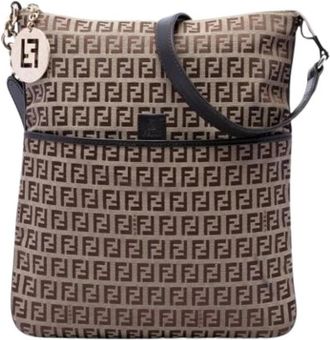 Fendi Pre-owned Canvas Crossbody Bag - Dames - Vintage Schoudertas - Bruin - ONE Size - Vintage