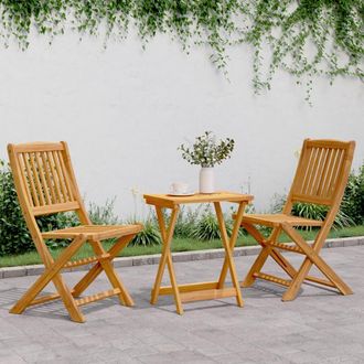 vidaXL Set De Comedor De Jard&iacute;n Plegable 3 Pzas Madera Maciza Acacia Vidaxl