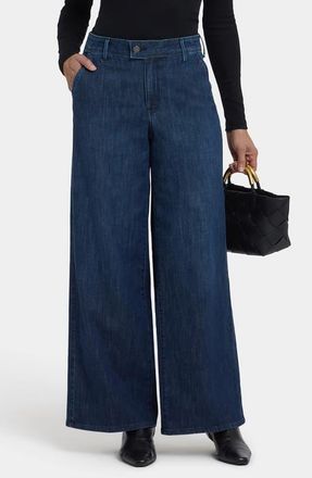 NYDJ Mona High Waist Ankle Wide Leg Jeans in Louvre Sapphire at Nordstrom, Size 12P