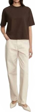 Enza Costa Short Sleeve Supima Structured Tee In Coffee Bean