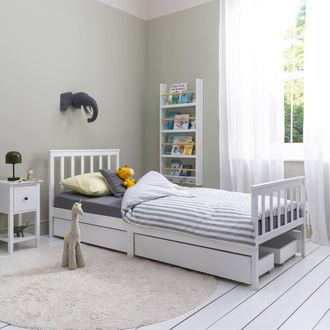 N&ouml;a & Nani Otis Single Bed 3ft Frame with 4 Pull Out Storage Drawers in White