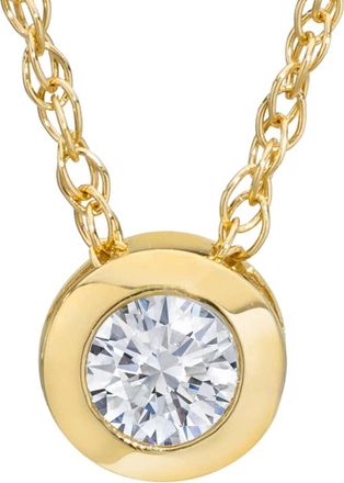 Pompeii3 25 - 1.00Ct Round Diamond Solitaire Pendant Necklace 14k White or Yellow Gold