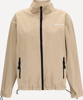 Miu Miu Giacca in gabardine con zip Woman 38