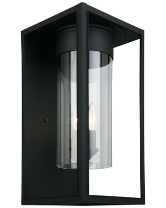 Eglo Eglo Walker Hill 3 Light Outdoor Wall Light With Matte Black Finish & Clear Glass