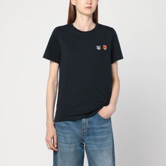 Maison Kitsuné Maison Kitsuné Anthracite Grey Cotton T Shirt