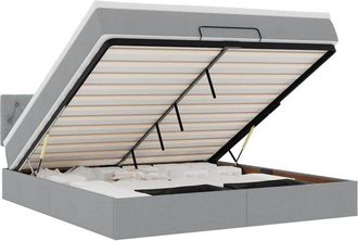 vidaXL Cama Otomana Con Colch&oacute;n Gris Claro 160x200 Cm Tela Vidaxl