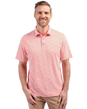 Cutter & Buck Virtue Eco Pique Botanical Print Recycled Mens Polo