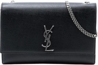 Saint Laurent Pre-owned Cross Body Bags, female, Black, Size: ONE SIZE Pre-owned Chain Wallet