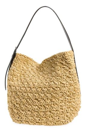 Toteme Medium Belted Straw Tote in Natural at Nordstrom