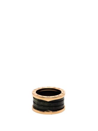 Bulgari 2010-2025 18K Rose Gold and Bowenite B Zero1 Four Band ring - Pink