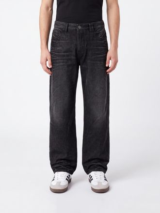 Diesel Jeans D-Voeed wide leg a vita media in denim stretch grigio