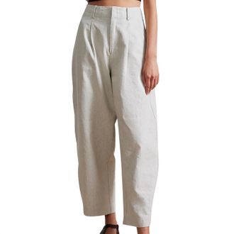 Apiece Apart Bari Crop Trouser In Flax