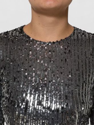 Dolce & Gabbana sequined long-sleeve midi a-line dress
