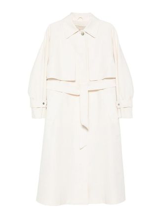 Herno Ivory Waterproof Trench Coat With Belt