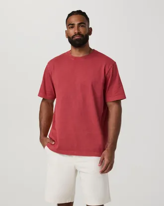 Vuori Clothing Short Sleeve Vuori Heavyweight T-Shirt - Relaxed Fit | Sour Cherry Garment Dye | Medium