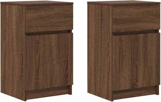 vidaXL Vidaxl - Bedside Cabinets 2 pcs Brown Oak 39x35x65 cm Engineered Wood