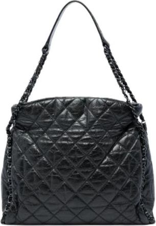Chanel Pre-owned Chain Me Hobo - Dames - Vintage Schoudertas - Zwart - ONE Size - Leer - Vintage