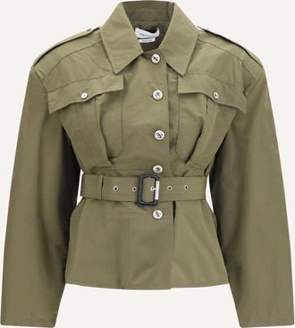 Alexander McQueen Giacca corta con cintura e collo alto Woman 40