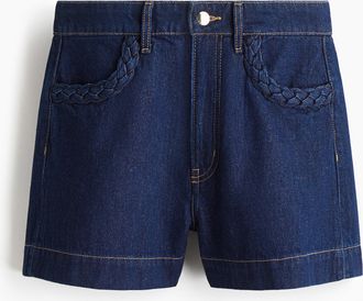 H&M Jeansshorts mit Flechtbesatz - Blue