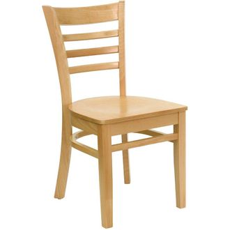 Flash Furniture Ladder Back Natural Wood Restaurant Chair