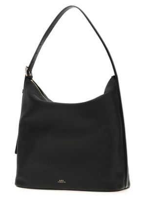 A.P.C. Womens Black Leather Vera Shoulder Bag Noir Vache Borse A Mano