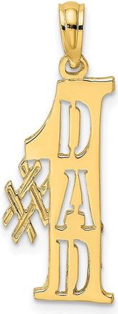 Diamond2Deal 14k Yellow Gold 1 DAD Cut-out Vertical Charm Pendant