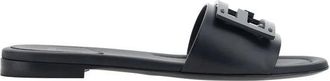 Fendi Iconische FF Sandalen- Open Teen Slip-On - Dames - Sandalen - Zwart - 37 EU - Leer - Schoenen