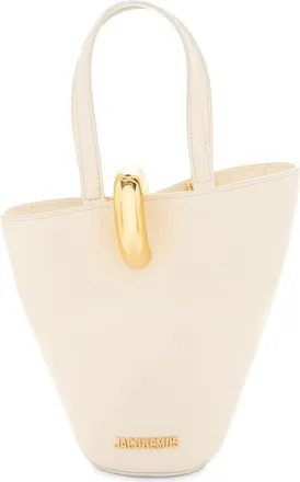 Jacquemus Le Petit Bambola Leather Bucket Bag in Light Ivory at Nordstrom