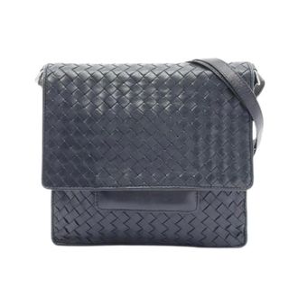 Bottega Veneta Pre-owned Cross Body Bags, female, Blue, Size: ONE SIZE Pre-owned Leather Shoulder Bag