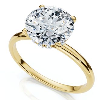 Pompeii3 Certified 1Ct Hidden Halo Diamond Engagement Ring 14k Gold Lab Grown