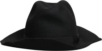 Dolce & Gabbana Womens Black Wide Brim Trilby Fedora Hat
