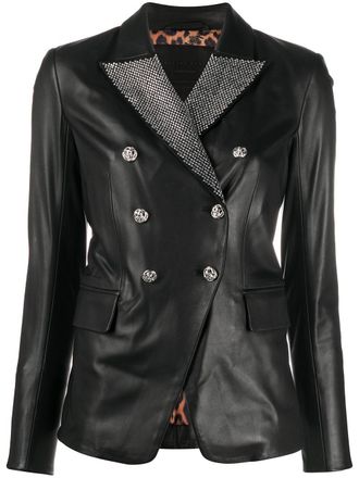Philipp Plein Blazer doppiopetto con decorazione - Nero