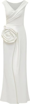 La Petite Robe Di Chiara Boni draped gown with floral appliqu&eacute; - women - Fabric - 42 - White