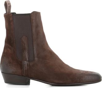 Pantanetti 30mm suede Chelsea boots - women - Calf Suede/Calf Leather/Fabric/Fabric/Calf Leather/Rubber - 38.5 - Brown