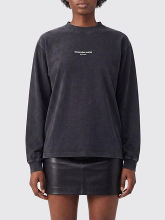 Alexander Wang Long-Sleeve Cotton T-Shirt with Contrast Logo