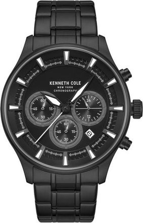 Kenneth Cole The Thompson Black Chronograph Bracelet Watch, 43.5mm at Nordstrom